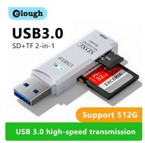 2 In 1 Kaartlezer 512GB - Usb 3.0 - Micro Sd Tf Kaart Geheugenlezer - Hoge Snelheid - Multi-Card Writer - Adapter Flash Drive - Wit