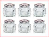 Leifheit 3209 Jampot Zeshoekig 106 ml Glas/Zilver (set van 6 stuks)