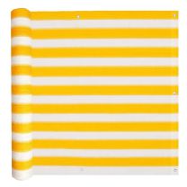  Balkonscherm HDPE 90x600 cm geel en wit