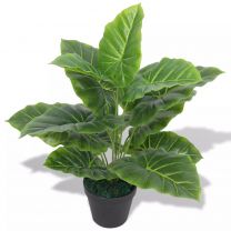  Kunst taro plant met pot 45 cm groen
