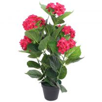  Kunst hortensia plant met pot 60 cm rood