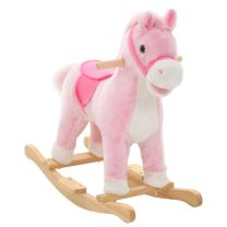  Hobbeldier paard 65x32x58 cm pluche roze