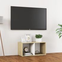  Tv-meubel 72x35x36,5 cm spaanplaat wit en sonoma eikenkleurig