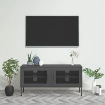  Tv-meubel 105x35x50 cm staal antracietkleurig