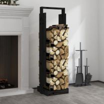  Houtblokhouder 33,5x30x110 cm massief grenenhout zwart