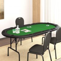 Pokertafel voor 10 spelers inklapbaar 206x106x75 cm groen