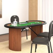  Pokertafel voor 10 spelers met fichebak 160x80x75 cm groen