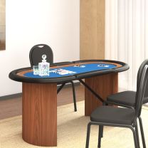  Pokertafel voor 10 spelers 160x80x75 cm blauw