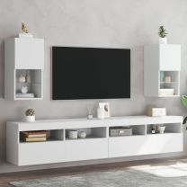  Tv-meubelen 2 st met LED-verlichting 30,5x30x60 cm wit