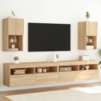  Tv-meubelen 2 st LED-verlichting 30,5x30x60 cm sonoma eiken