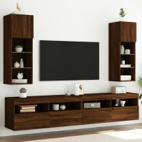  Tv-meubels met LED-verlichting 2 st 30,5x30x90 cm bruineiken