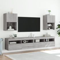  Tv-meubels met LED-verlichting 2 st 40,5x30x60 cm grijs sonoma