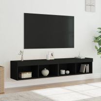  Tv-meubels met LED-verlichting 2 st 80x30x30 cm zwart