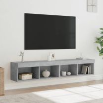  Tv-meubels met LED-verlichting 2 st 80x30x30 cm betongrijs