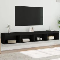  Tv-meubels met LED-verlichting 2 st 100x30x30 cm zwart
