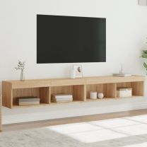  Tv-meubels met LED-verlichting 2 st 100x30x30 cm sonoma eiken