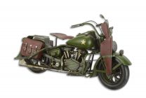 A TIN MODEL OF A MILITARY MOTORCYCLE