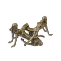 AN EROTIC BRONZE GROUP OF A TREESOME