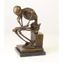 A BRONZE SCULPTURE OF THE SKELETON THINKER