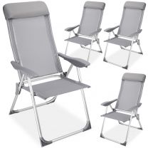 Tuinstoelen aluminium stoel met hoge rug , Set van 4 stuks 