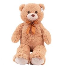 Knuffelbeer - Teddybeer met Strik 100 cm kleur licht-bruin