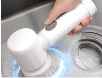 Multifunctionele Elektrische Schoonmaakborstel voor Keuken en Badkamer met 5 borstel opzetstukken voor Schotels, Potten en Pannen