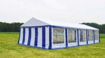 Classic Plus Partytent PVC 6x12x2 mtr in Wit-Blauw