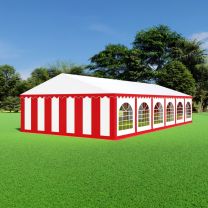 Premium Partytent PVC 6x12x2 mtr in Wit-Rood