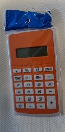Calculator rekenmachine 8 digit 12x7x0,7cm kleur Oranje - inclusief batterij