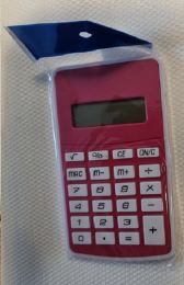 Calculator rekenmachine 8 digit 12x7x0,7cm  kleur Rood - inclusief batterij
